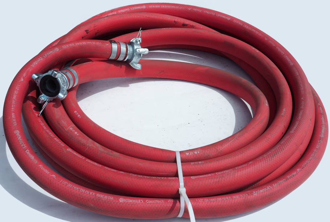 1-1/4" Red Air Hose 75' with Dixon 4 Prong Connector